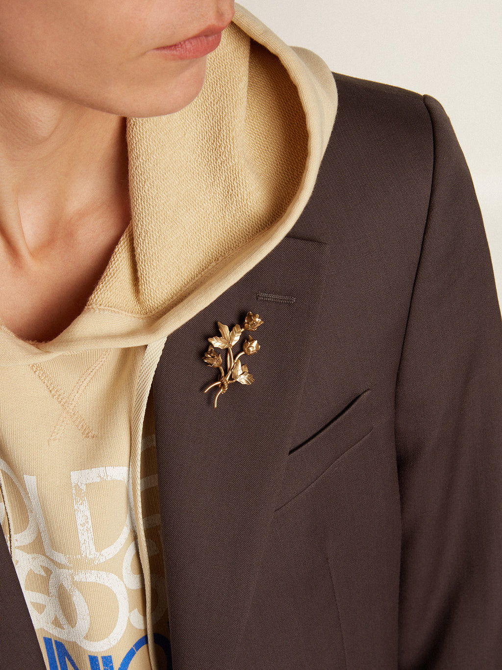 Single-breasted blazer in gray wool| Golden Goose