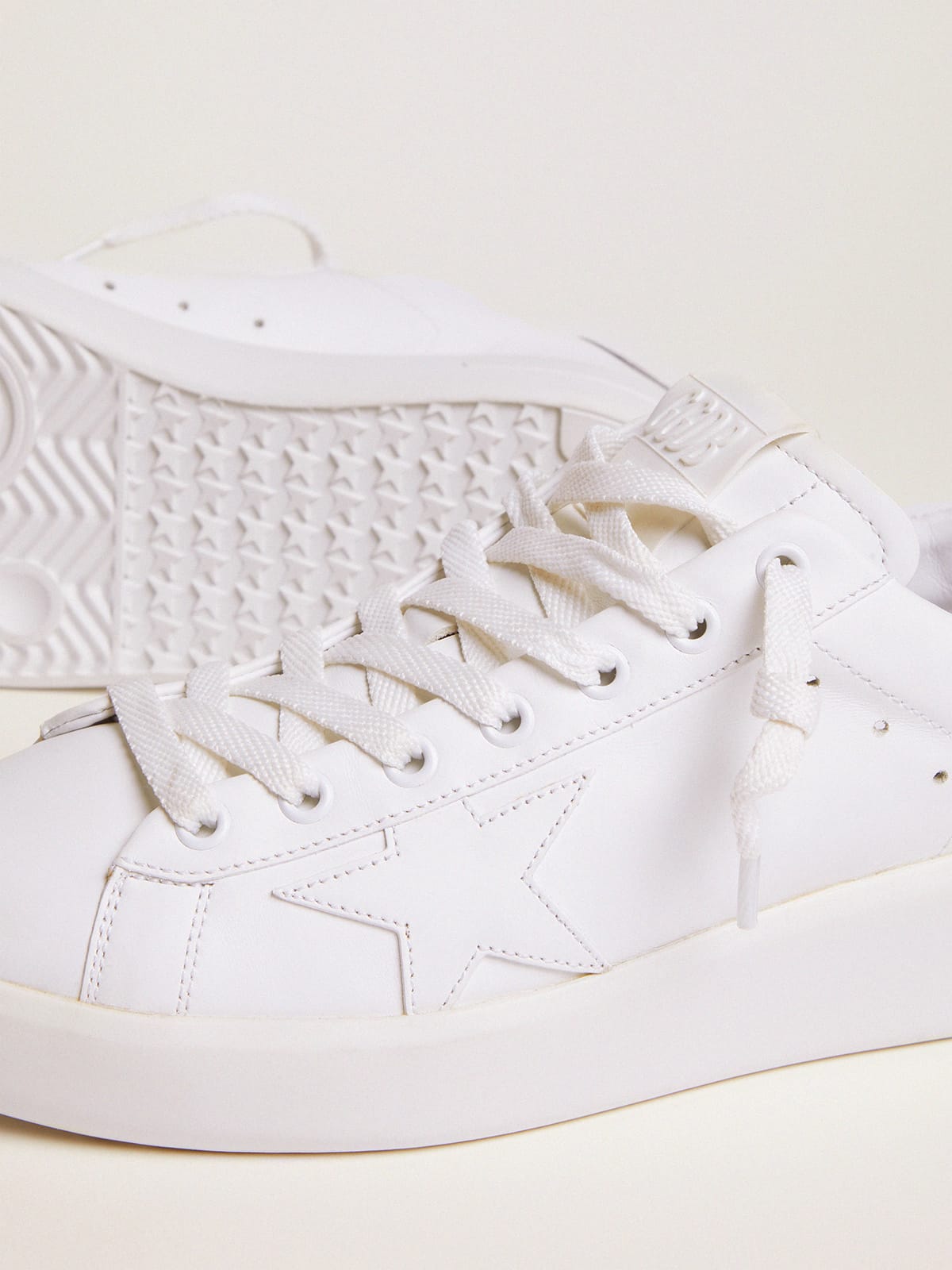 Women's Purestar sneakers with glittery silver heel tab| Golden Goose