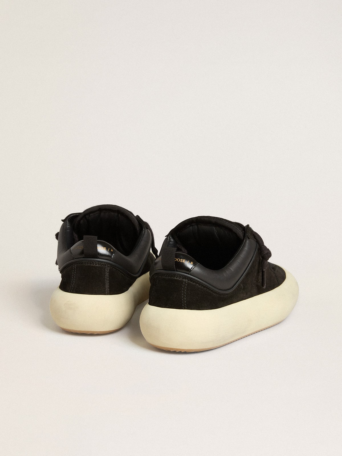 Men's Space-Star Cube in black suede with perforated star| Golden Goose