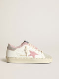 Hi Star in white nappa with pink shearling star and lining| Golden Goose