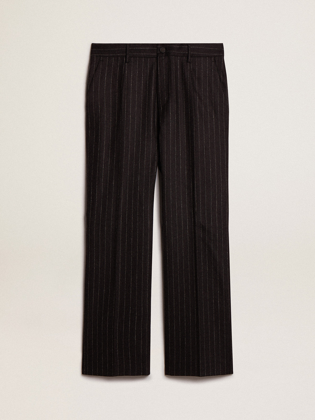 Men's pants in dark gray wool| Golden Goose