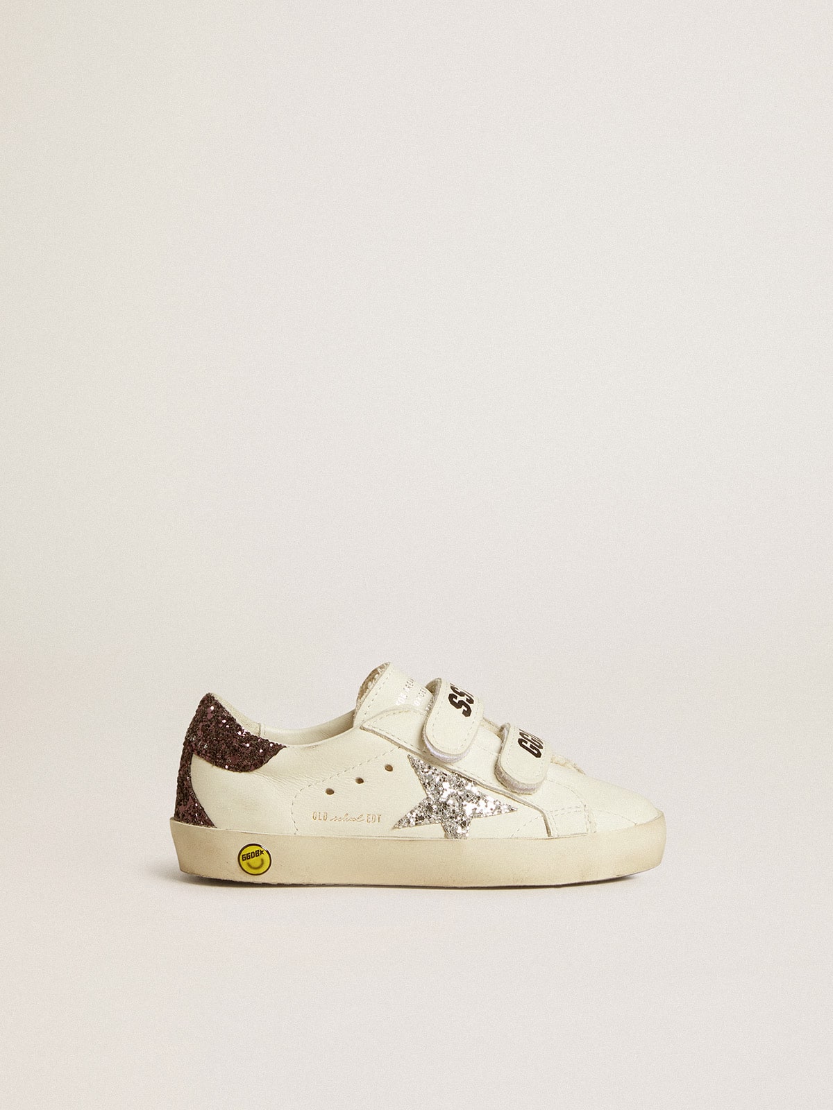 Old School Young with silver glitter star and glitter heel tab| Golden Goose