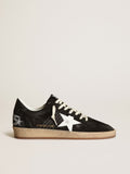 Men's Ball Star in black suede with white leather star| Golden Goose