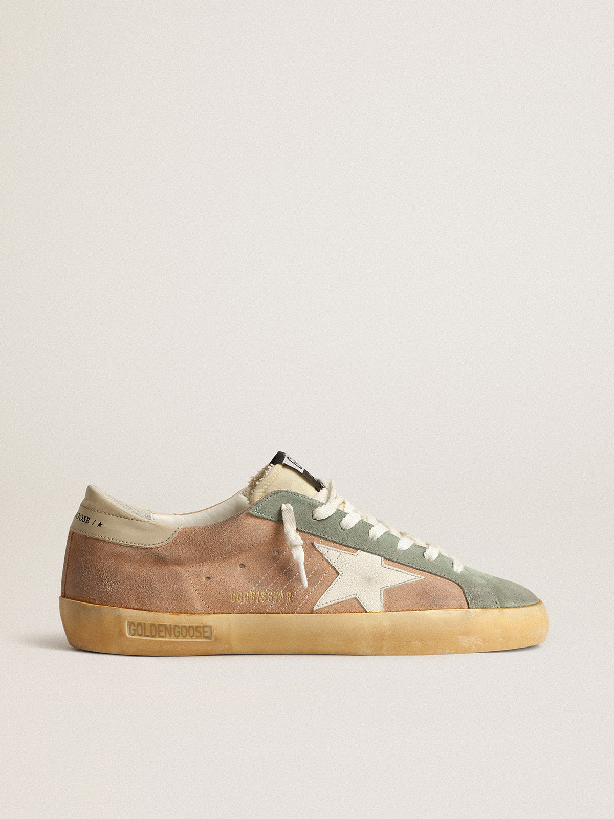 Super-Star in brown and green suede with white nappa leather star| Golden Goose