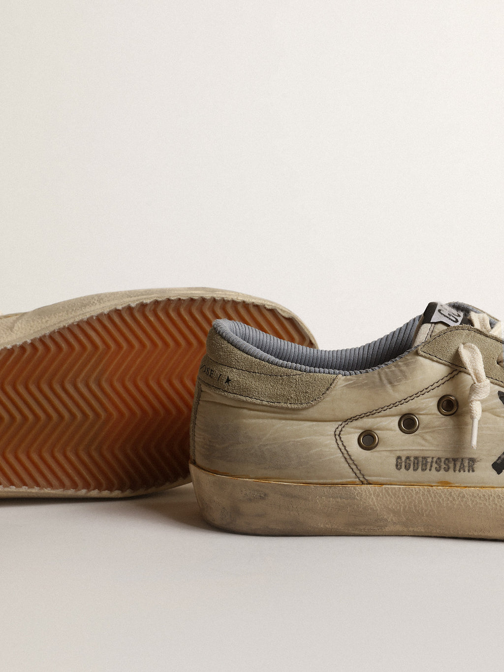 Super-Star in nylon with black screen-printed star and suede heel tab| Golden Goose