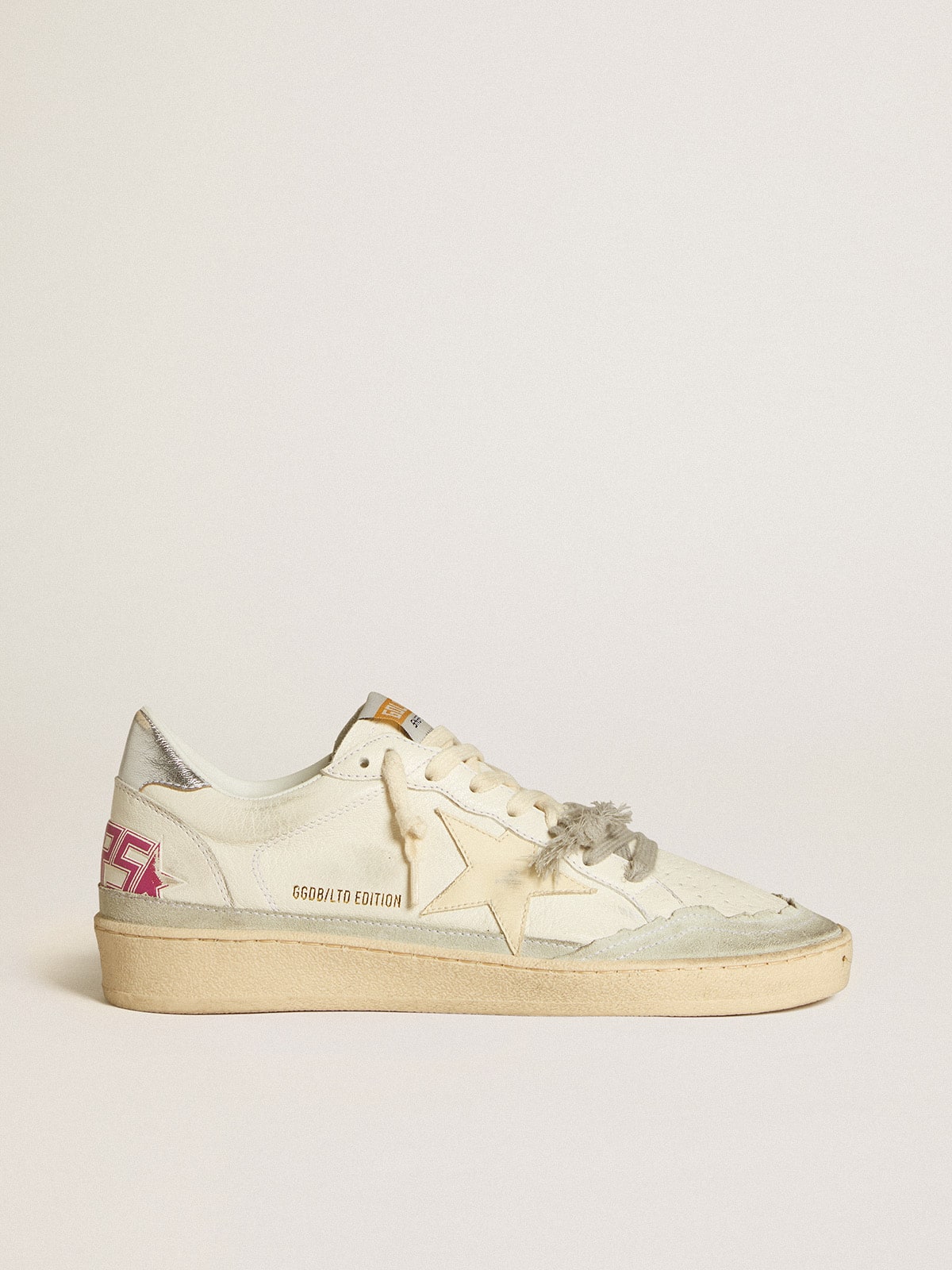 Ball Star LTD in nappa leather with leather star and metallic leather heel tab| Golden Goose