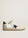 Men's Ball Star in canvas and white leather with ivory inserts| Golden Goose