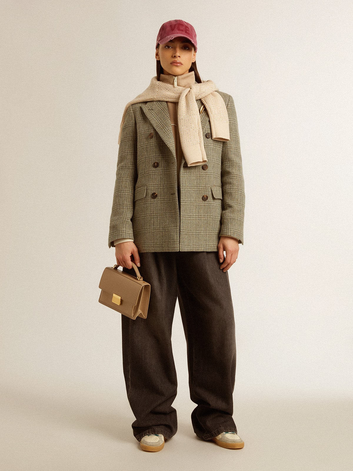 Women's Ball Star LTD in nappa with green crocodile-print leather star| Golden Goose