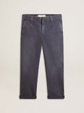 Men's chinos in blue with a lived-in effect| Golden Goose