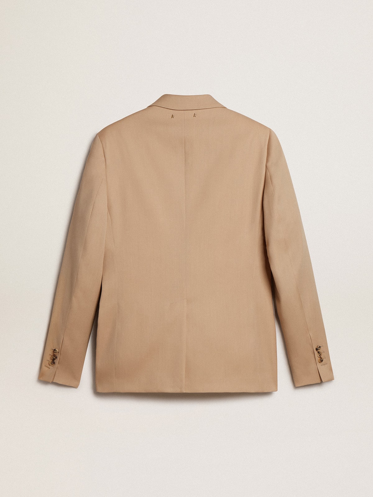 Single-breasted blazer in sand with horn buttons| Golden Goose