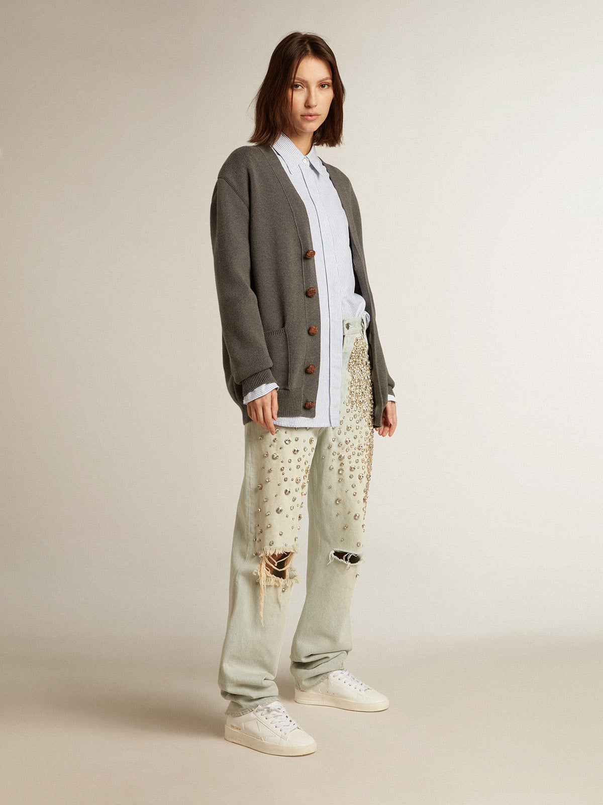 Women's bio-based Stardan with white star and heel tab| Golden Goose