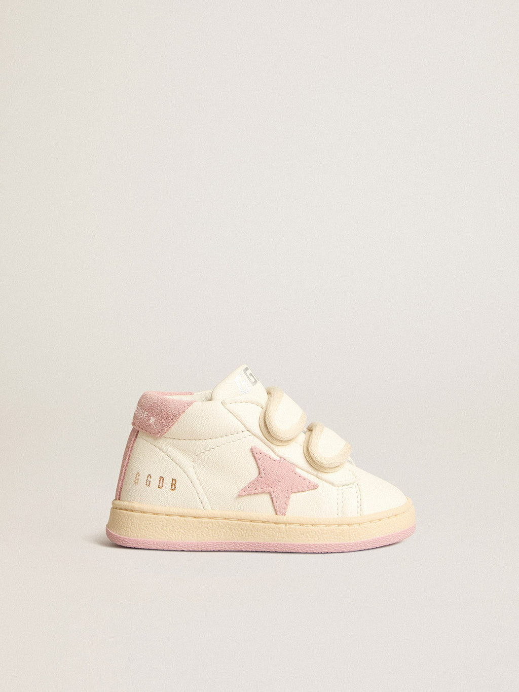 June Junior in nappa leather with old rose suede star and heel tab| Golden Goose