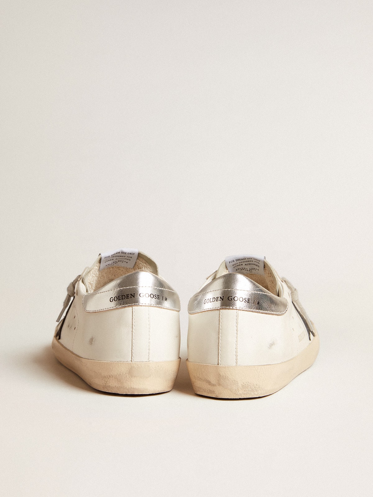 Men's Super-Star with black nubuck star and silver leather heel tab| Golden Goose