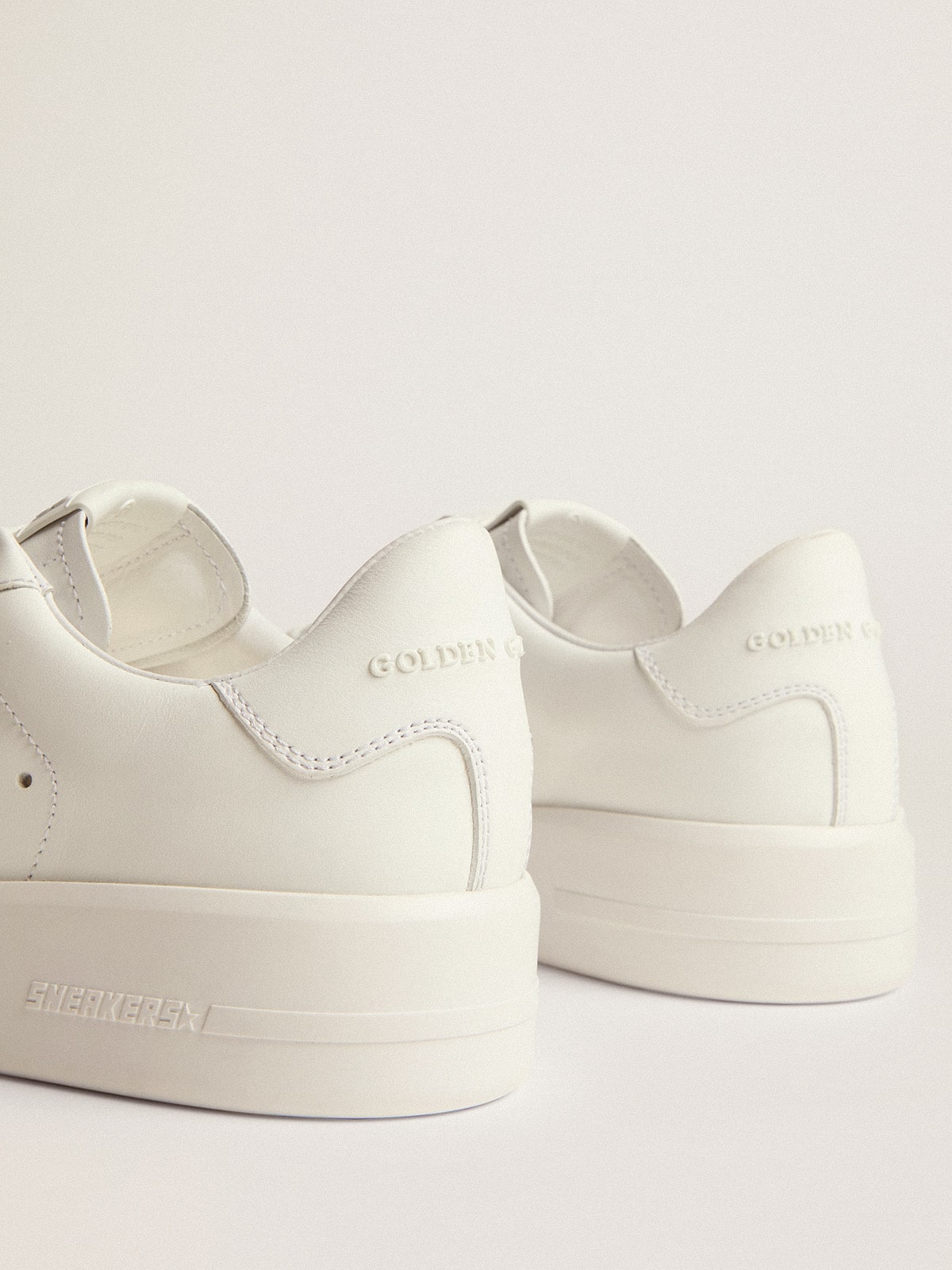 Women's Purestar in white leather with silver Swarovski crystal star| Golden Goose