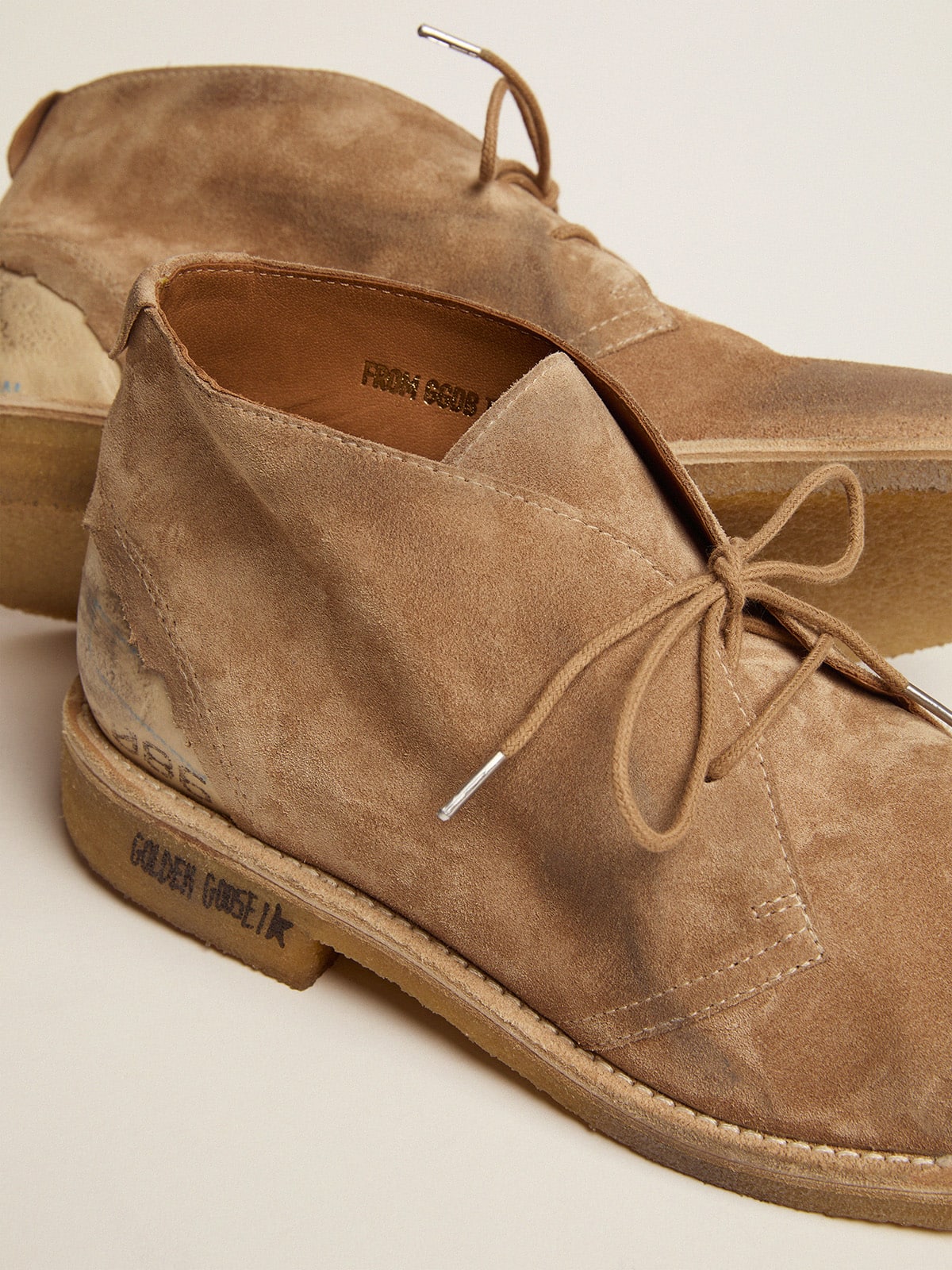 Noel ankle boots in caramel-colored suede| Golden Goose