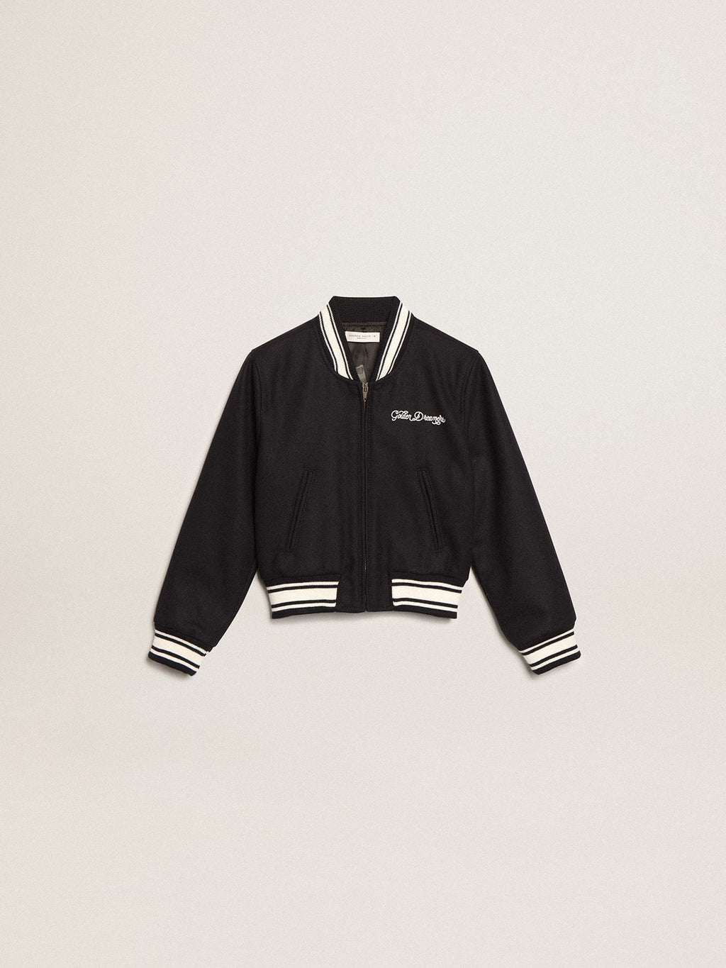 Boys' bomber jacket in dark blue wool| Golden Goose