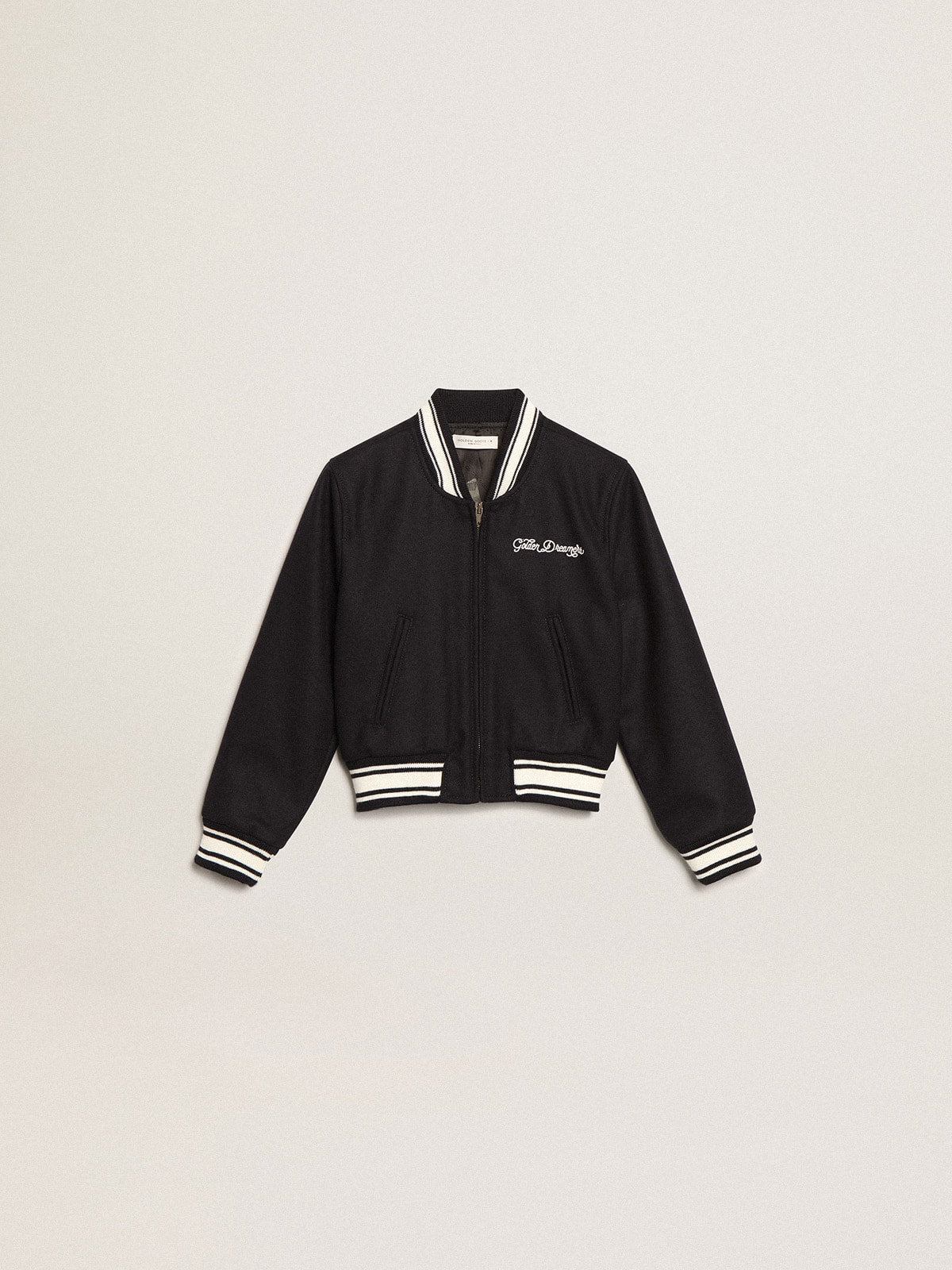 Boys' bomber jacket in dark blue wool| Golden Goose
