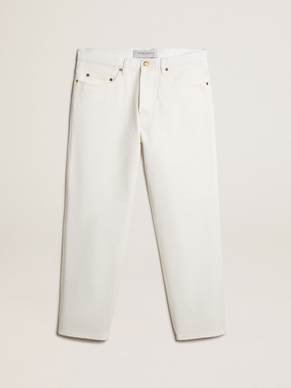 Men's white denim pants| Golden Goose
