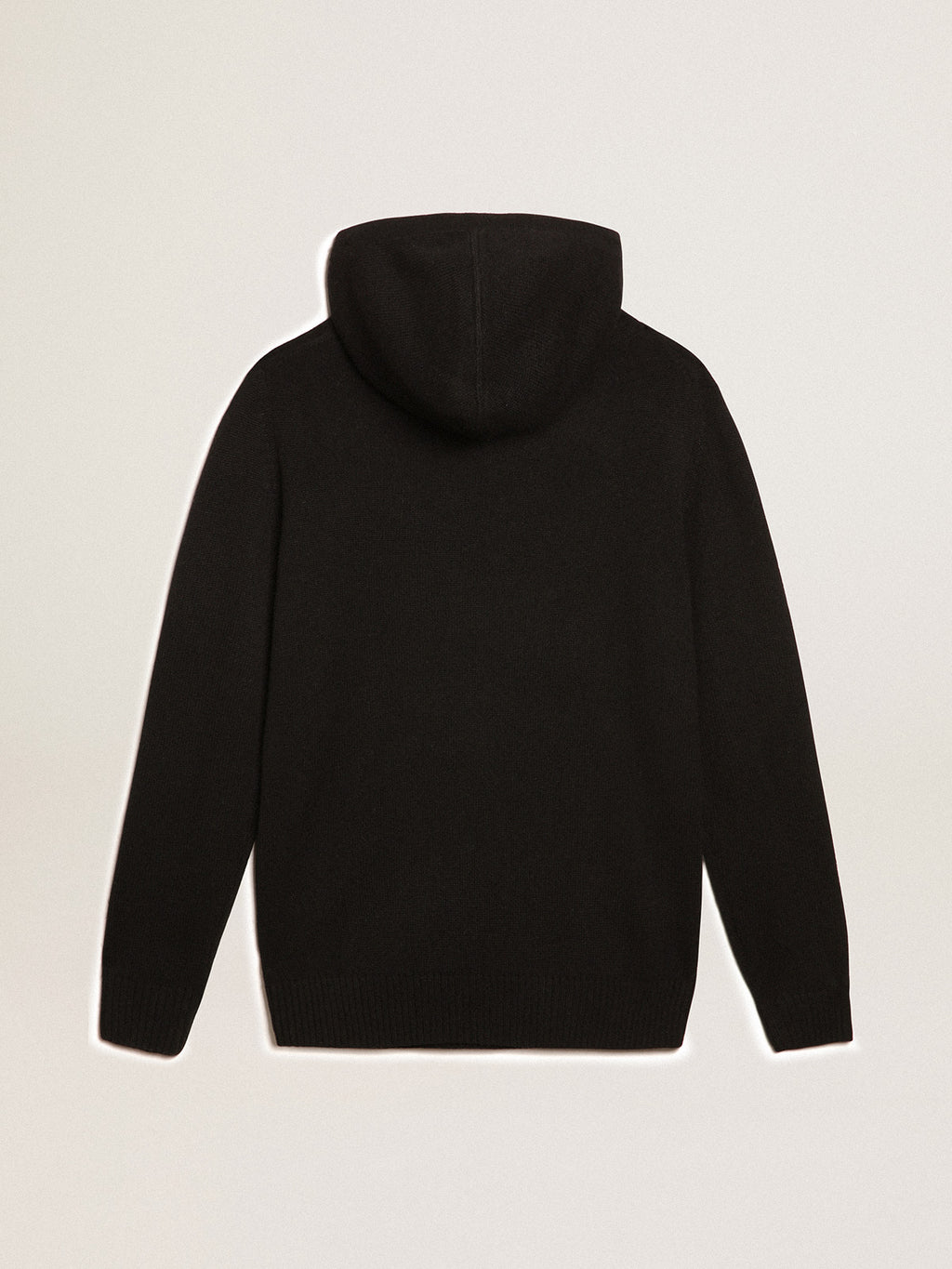 Men's black cashmere blend sweatshirt with hood| Golden Goose
