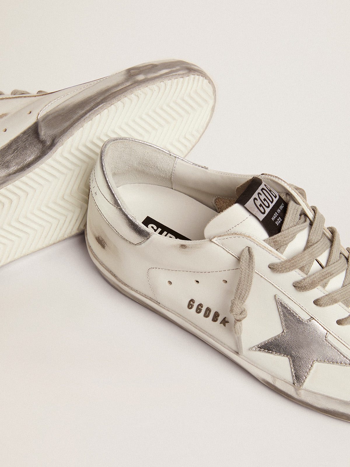 Men's Super-Star with glitter star and heel tab| Golden Goose