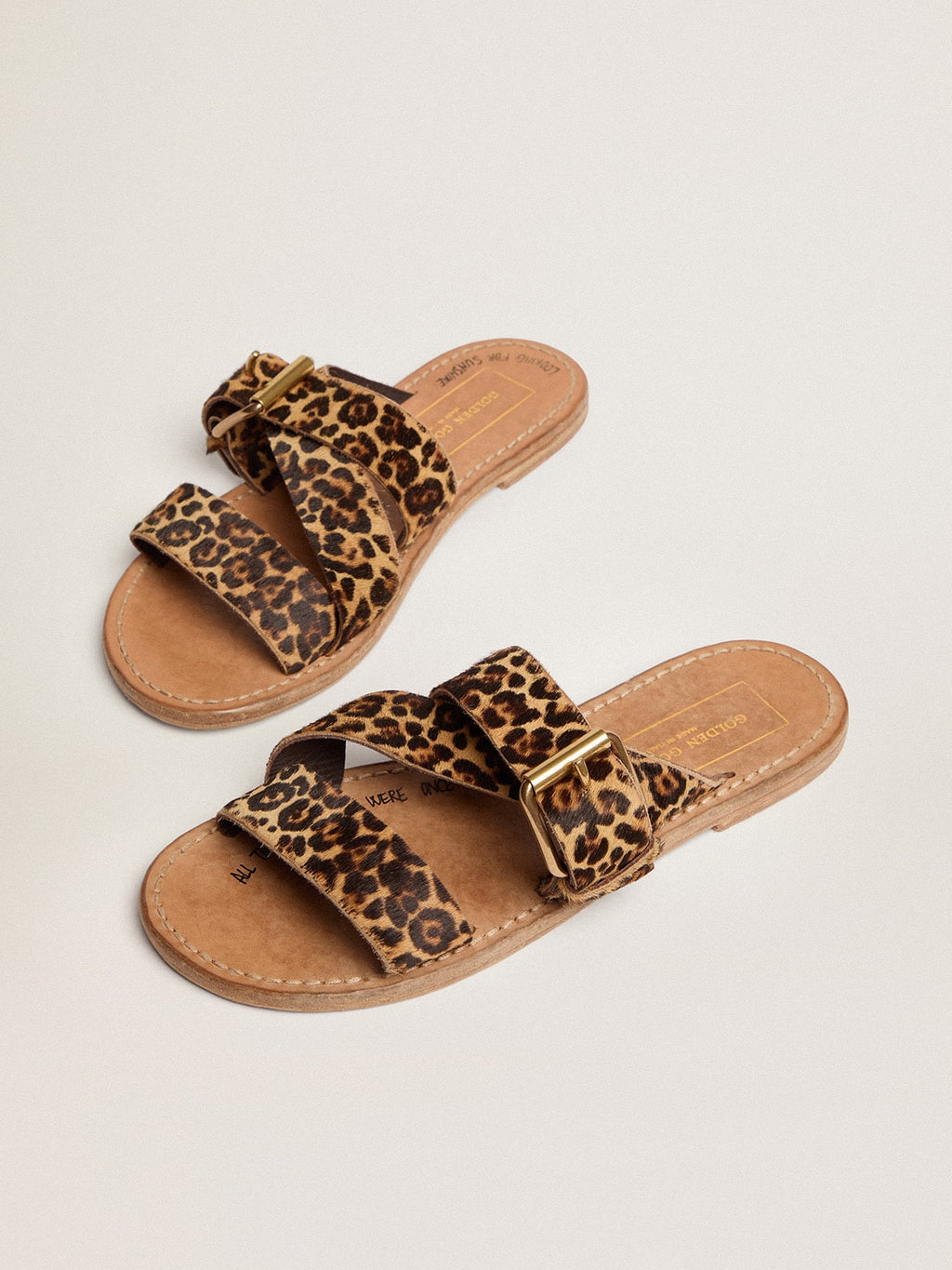 Leopard pony skin sandals for women Margaret| Golden Goose