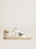 Super-Star with suede star and platinum snake-print leather heel tab| Golden Goose
