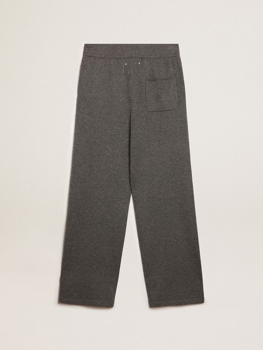 Men's gray melange cashmere blend joggers| Golden Goose