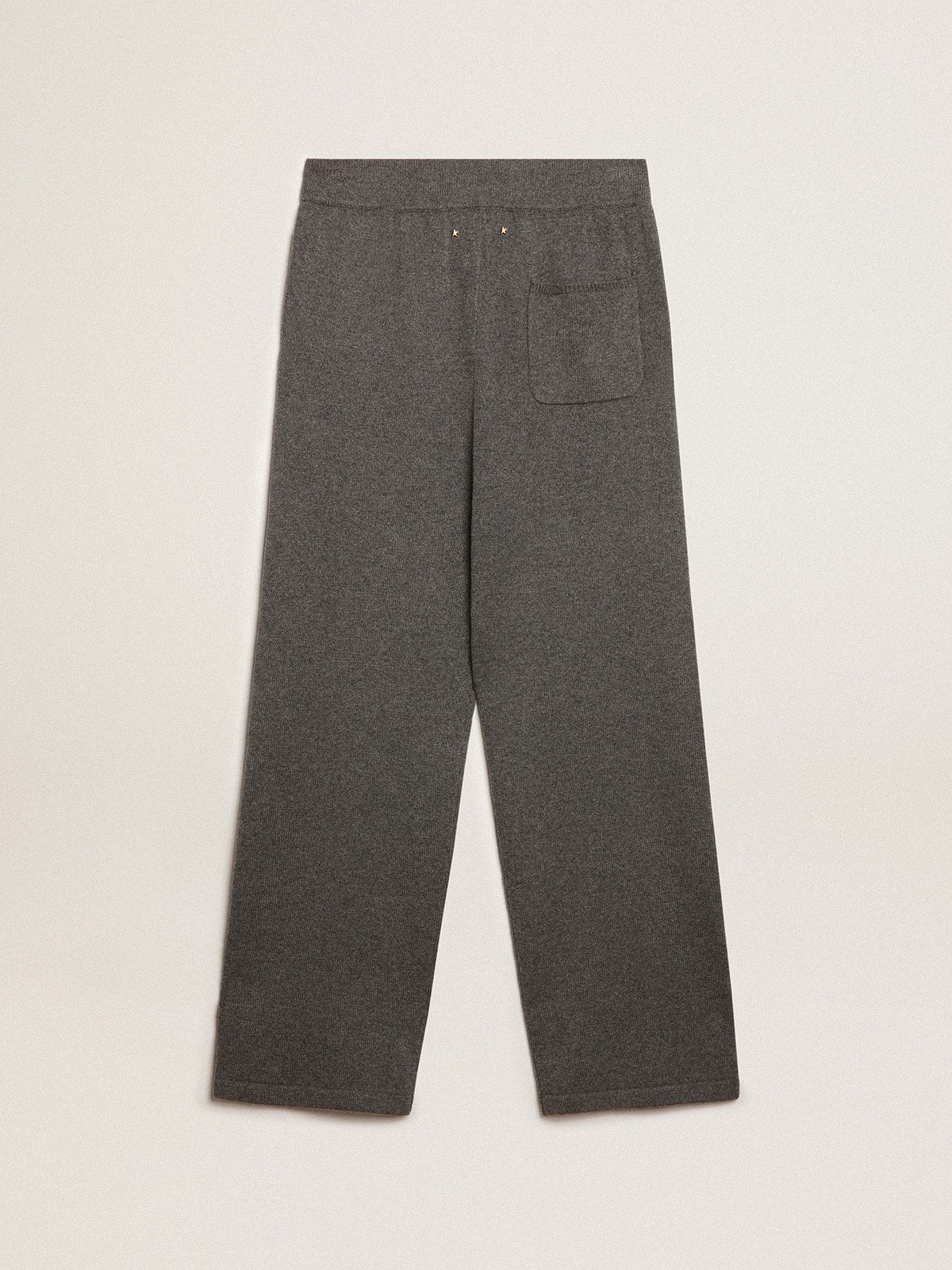 Men's gray melange cashmere blend joggers| Golden Goose