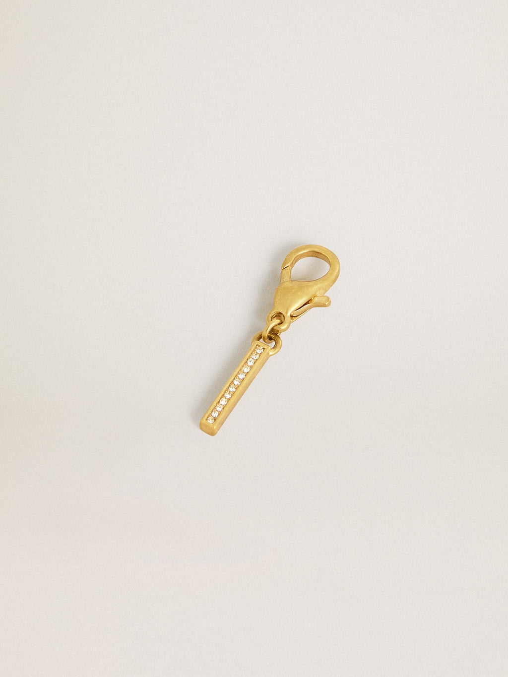 Letter I charm in gold-colored brass with crystals| Golden Goose