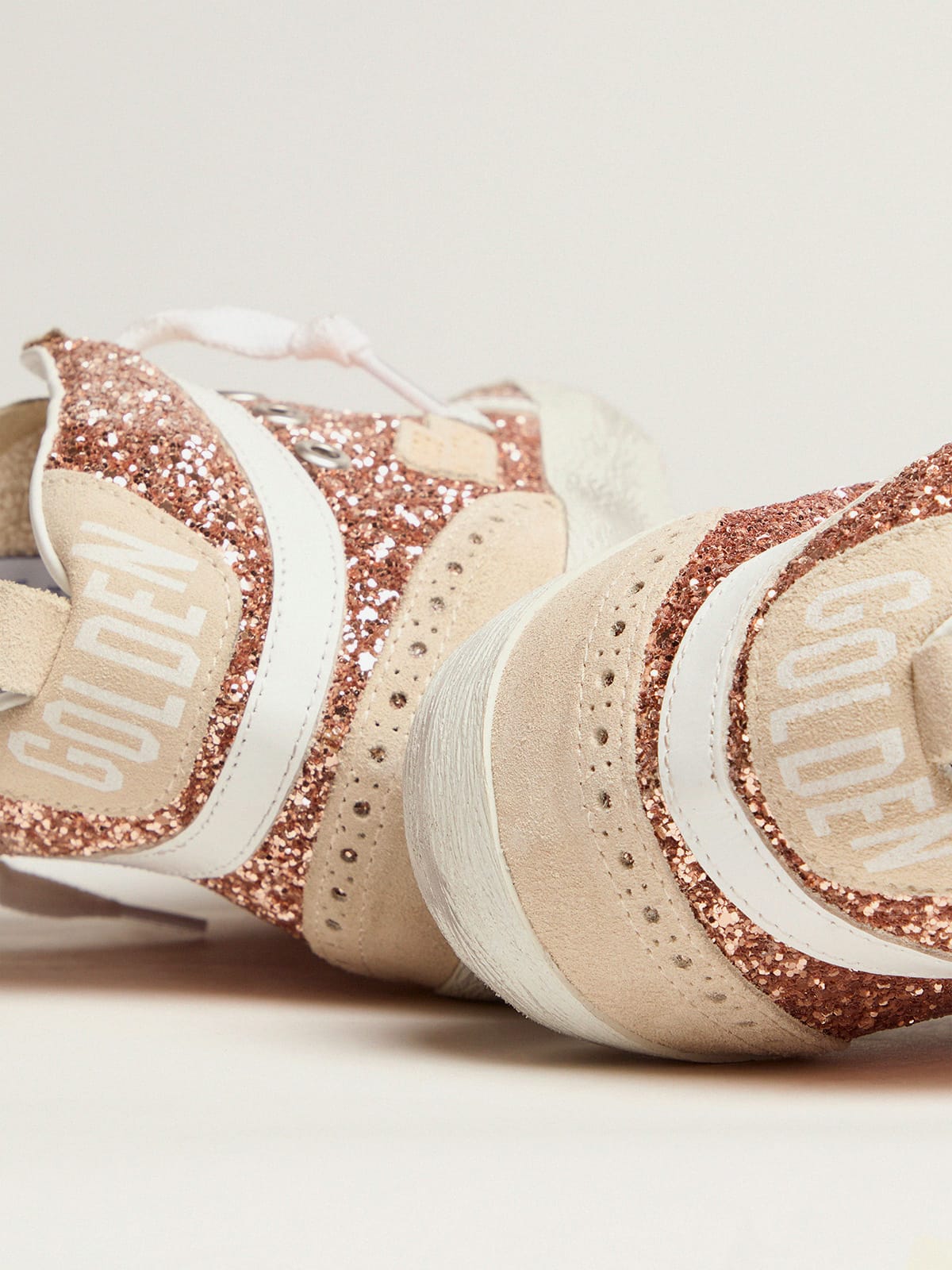 Women's Mid Star with pink glitter| Golden Goose