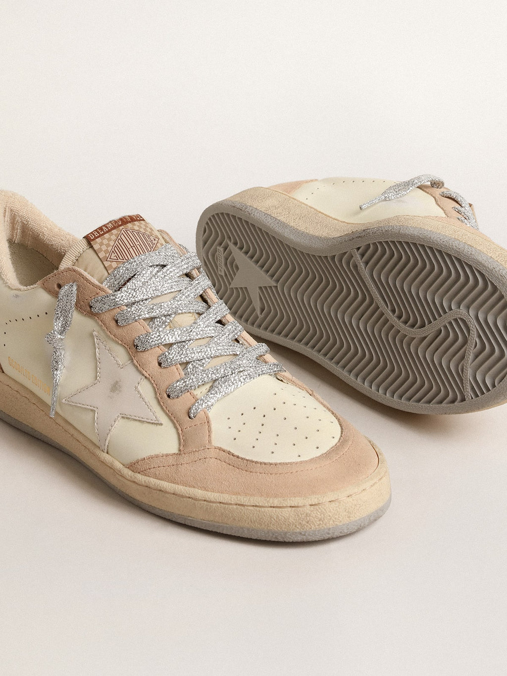 Women's Ball Star LTD with white star and burgundy leather heel tab| Golden Goose