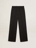 Joggers in dark blue wool gabardine| Golden Goose