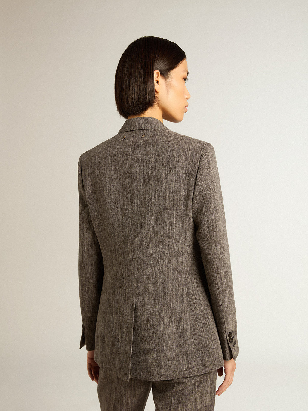 Women's single-breasted wool blend jacket| Golden Goose