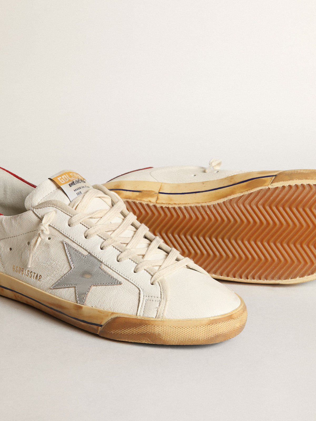 Men's Super-Star with silver laminated leather star| Golden Goose