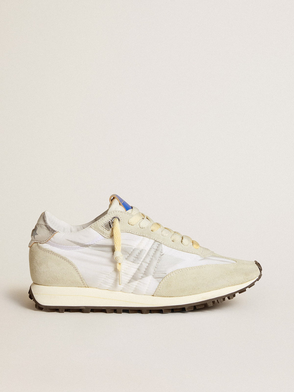 Women's Marathon with white nylon upper and silver star| Golden Goose