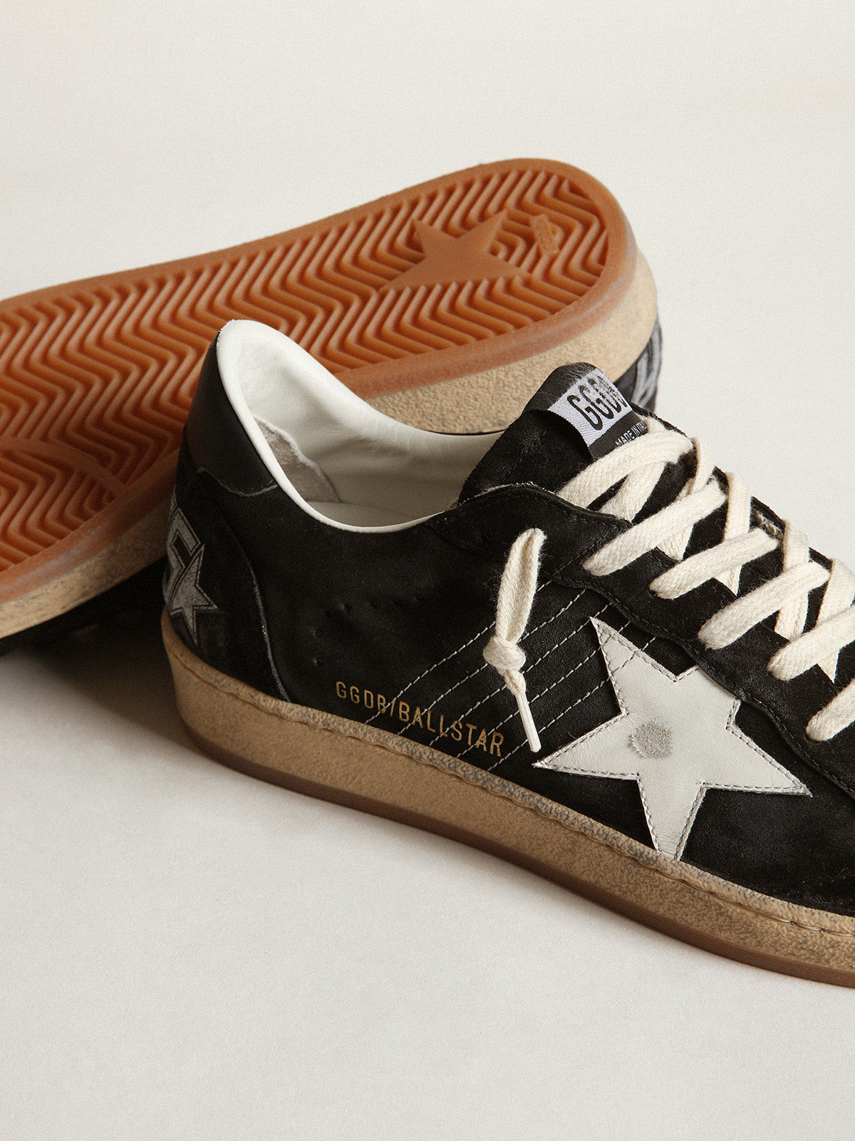 Ball Star in black suede with white leather star| Golden Goose