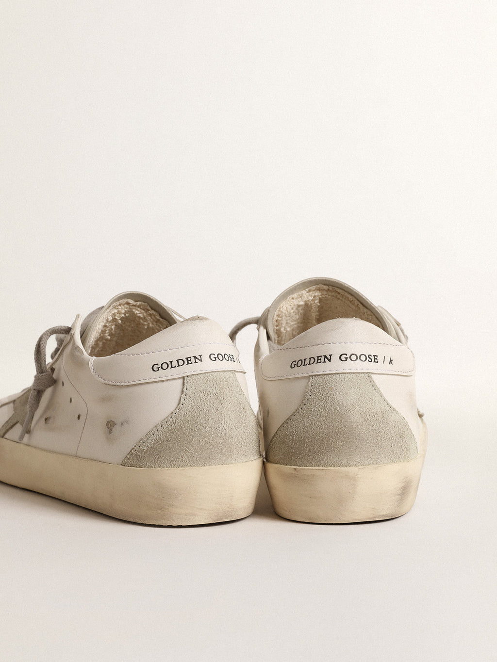 Men's bio-based Super-Star with ice-gray suede star| Golden Goose