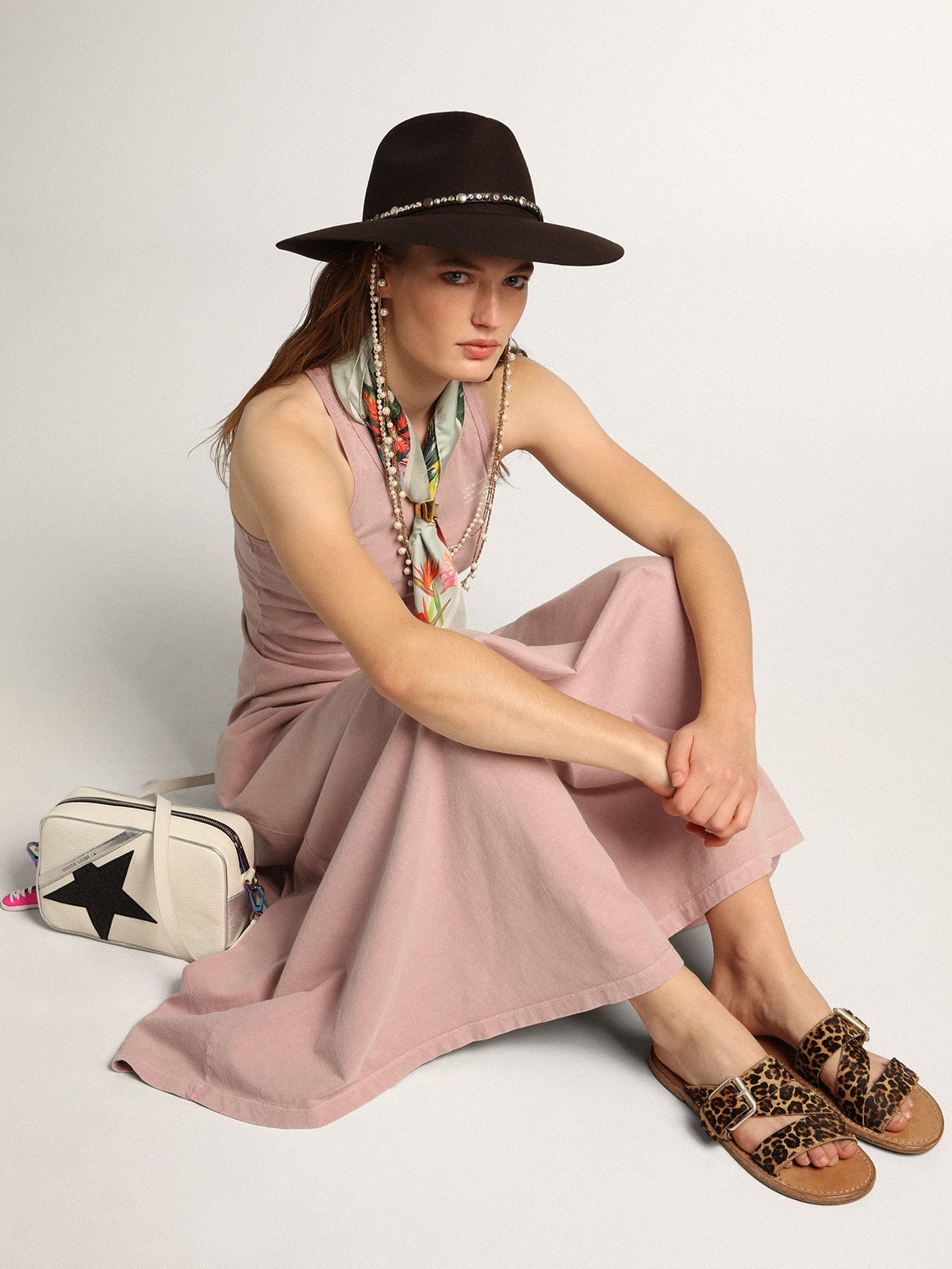 Leopard pony skin sandals for women Margaret| Golden Goose
