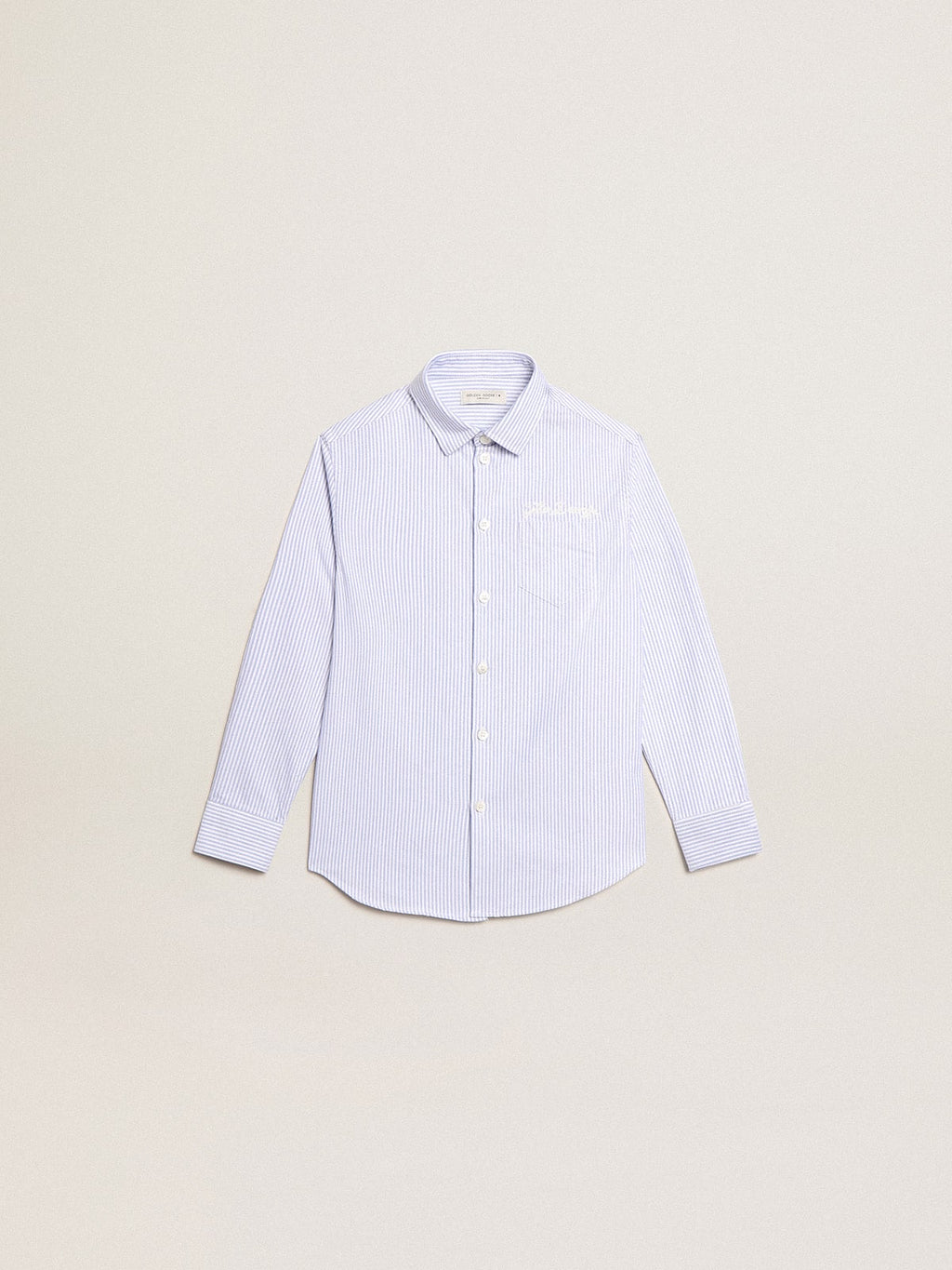 Boys' shirt with light blue stripes| Golden Goose