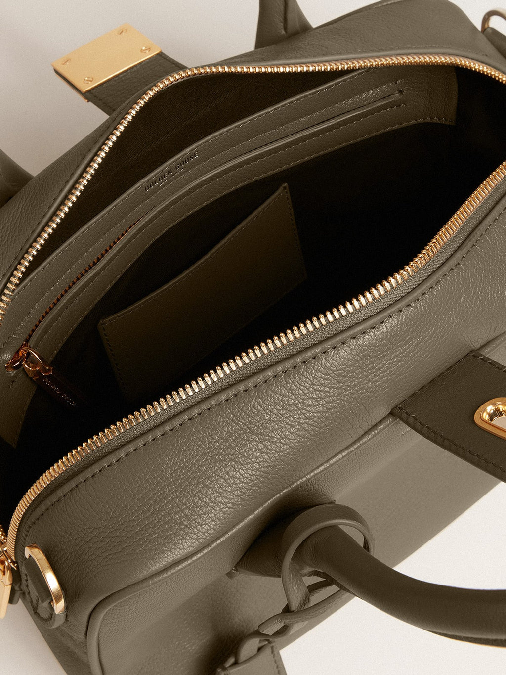 Vita Bag in sage-green sheepskin leather with gold details| Golden Goose