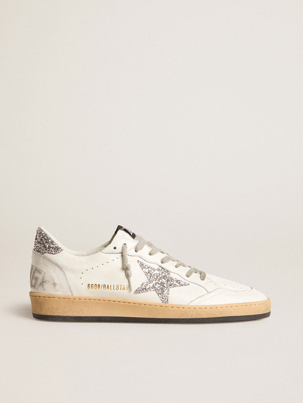 Men's Ball Star Wishes in nappa leather with glitter star and heel tab| Golden Goose
