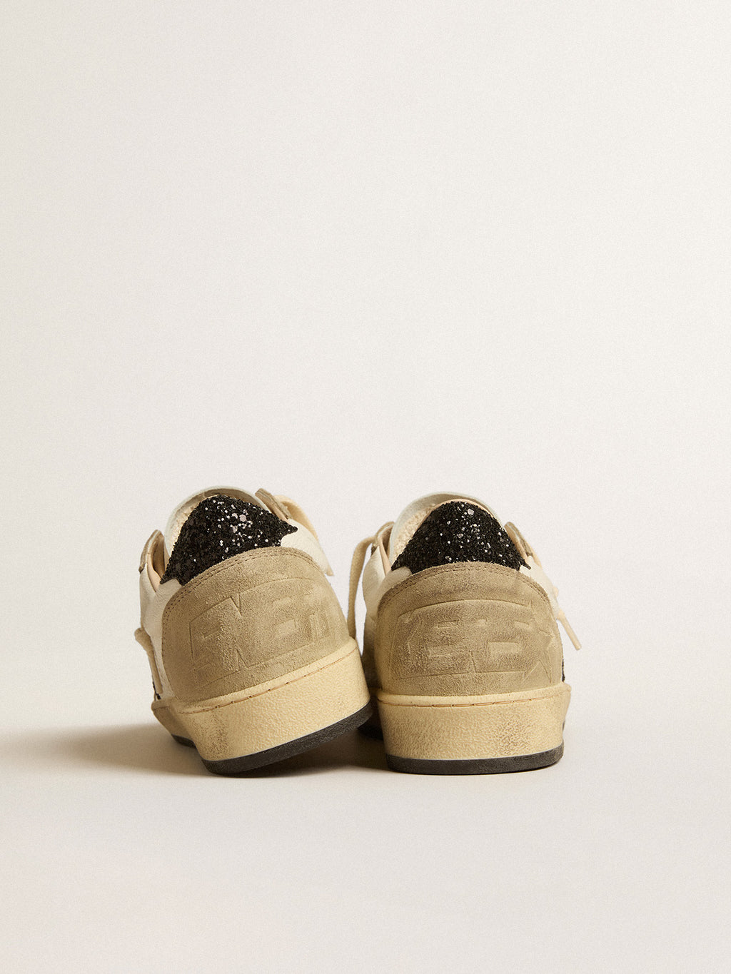 Ball Star in nappa and suede with black glitter star and heel tab| Golden Goose