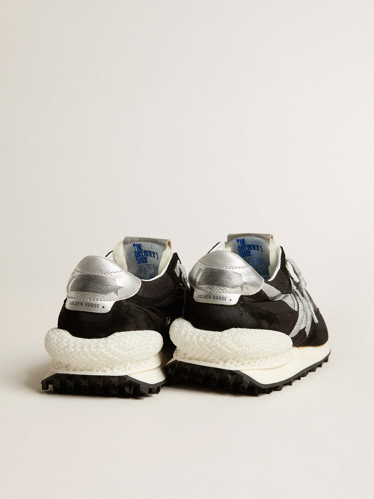 Women's Marathon with black ripstop nylon upper and silver star| Golden Goose