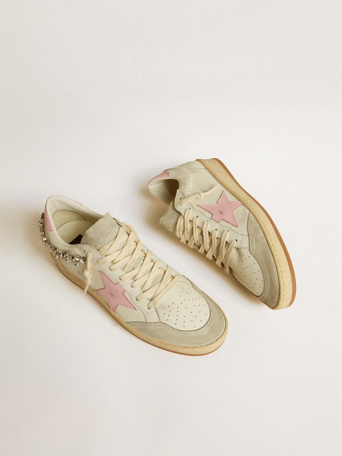 Women's Ball Star LTD with pink leather star and crystal decoration| Golden Goose