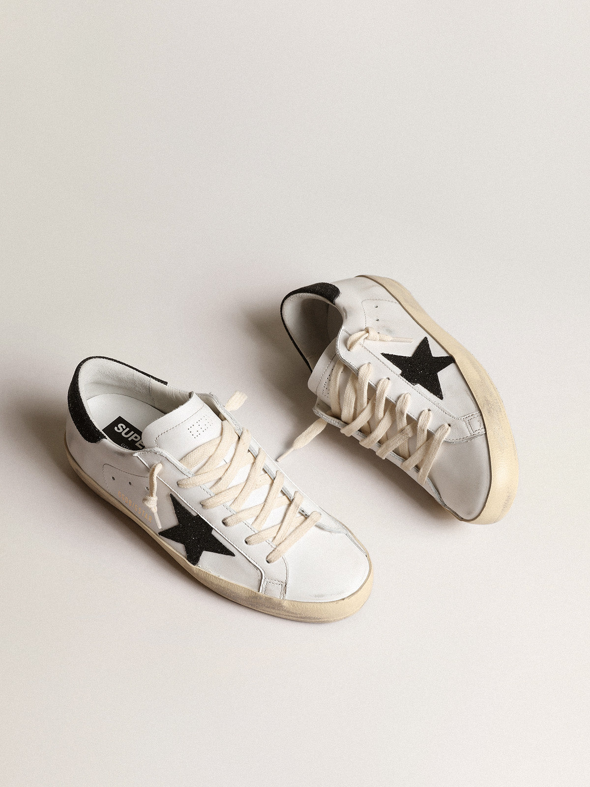 Super-Star with a black Swarovski crystal star and heel tab| Golden Goose