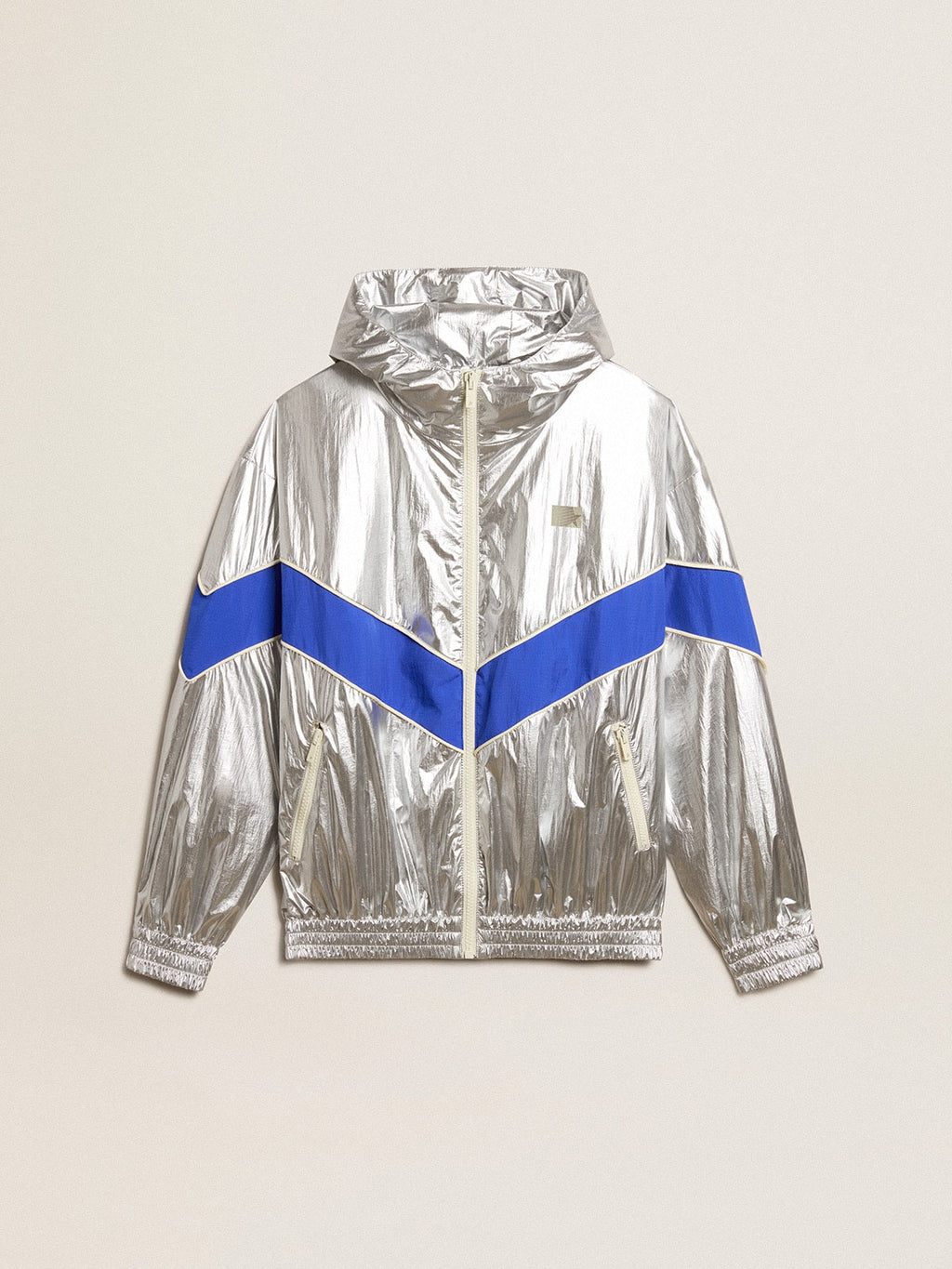 Women's windcheater in silver technical fabric| Golden Goose