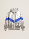 Women's windcheater in silver technical fabric| Golden Goose