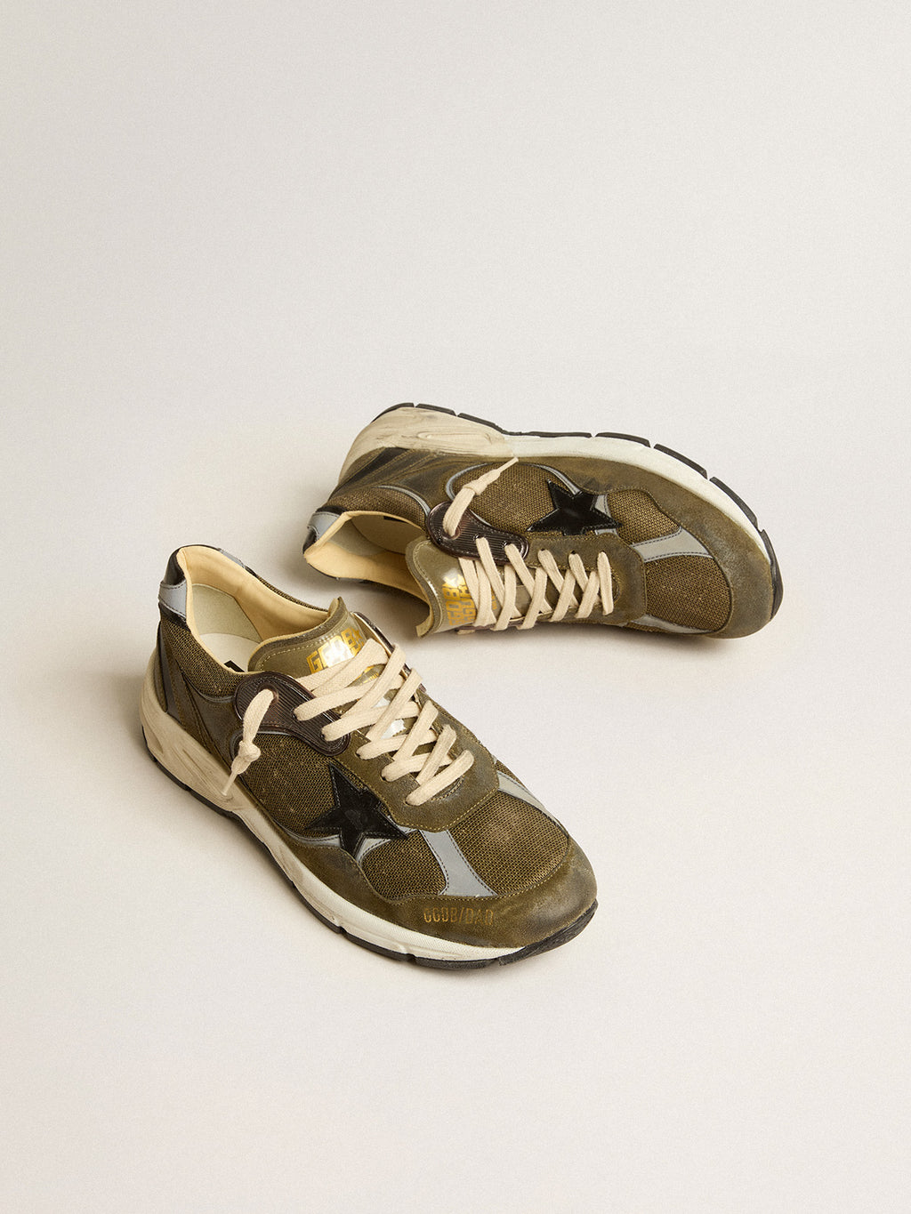 Men's Dad-Star in suede and mesh with black leather star and heel tab| Golden Goose