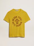 Men's T-shirt in maize-yellow linen| Golden Goose