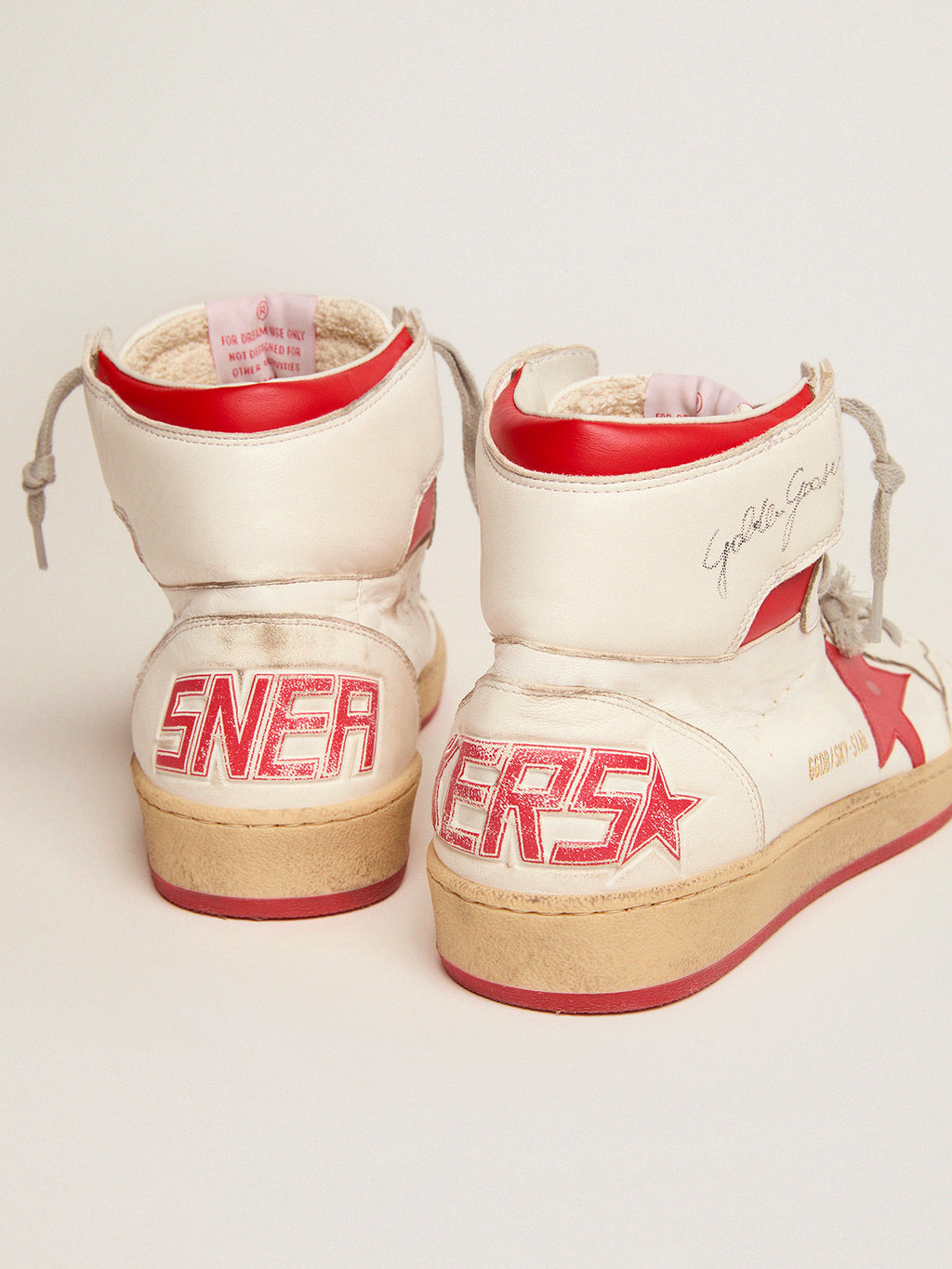 Women's Sky-Star in white nappa with red star and heel tab| Golden Goose